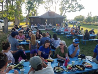 Sunday evening Barbeque at the Baker Ranch cookhouse, catered by the Border Inn